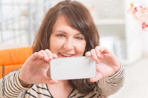 Woman taking selfie picture
