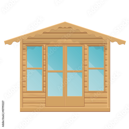 Gazebo vector illustration.Summerhouse on white background.