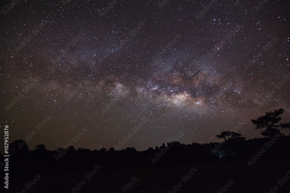 Milky Way galaxy, Long exposure photograph, with grain Milky Way galaxy, Long exposure photograph, with grain