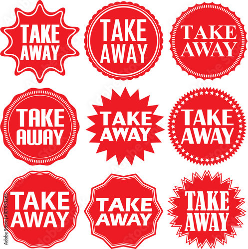 Take away red label. Take away red sign. Take away red banner. V