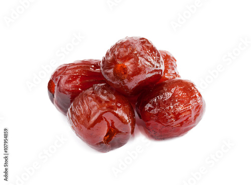Sweet dried jujube isolated on white background