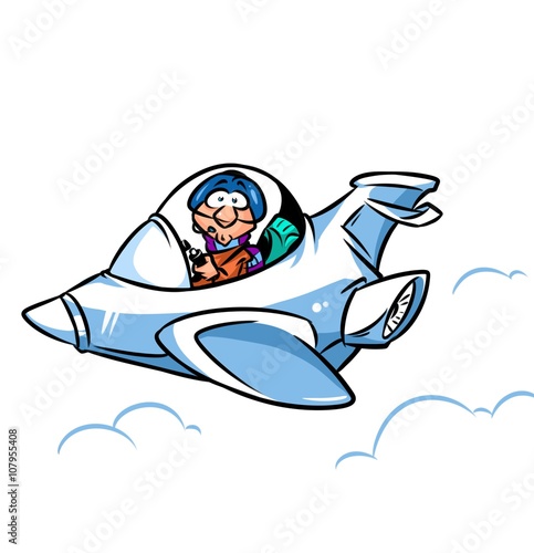 Airplane amaze pilot sky cartoon illustration