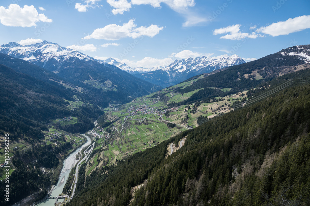 Aussicht vom Naturparkhaus Kaunergrat - Piller Höhe