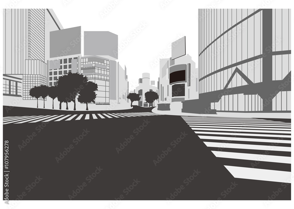 イラスト素材「渋谷の街並み」 Stock Illustration 