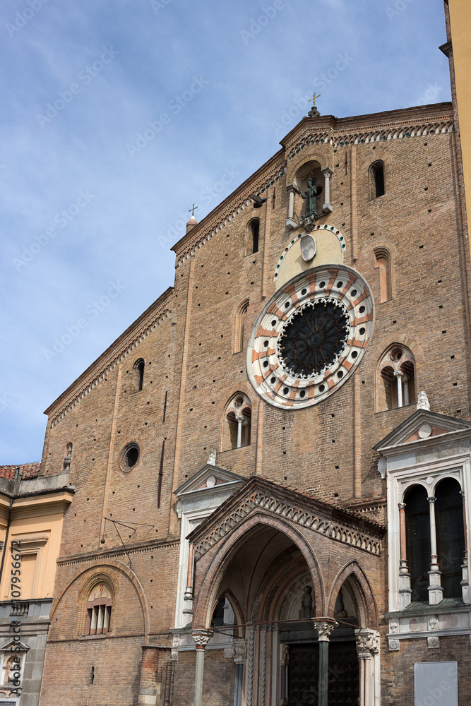 Lodi Cathedral - The brickwork Duomo facade in Romanesque style, Lombardy

