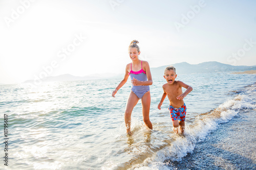 Children at tropical beach
