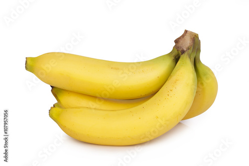 ripe bananas bunch isolated on white background