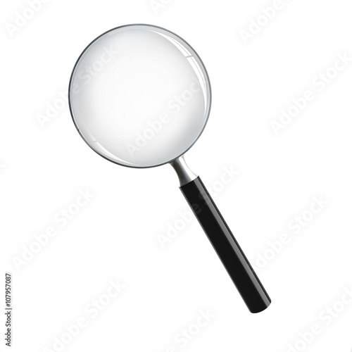 3d magnifier on white