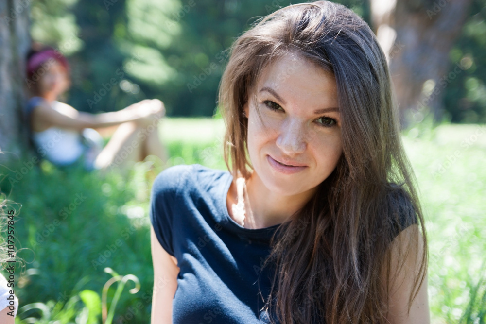 Cute girls in the grass Cute girls in the grass