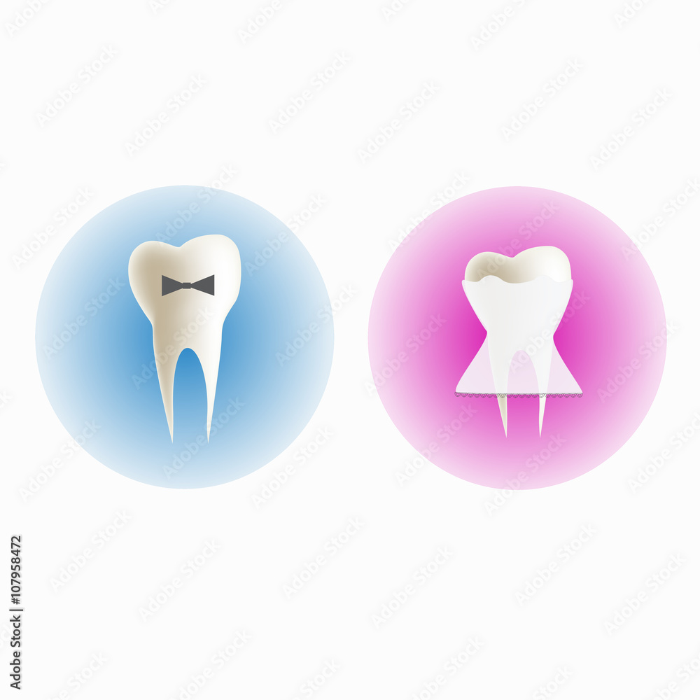couple of tooth symbol icon for toilet sign, Vector illustration. couple of tooth symbol icon for toilet sign, Vector illustration.