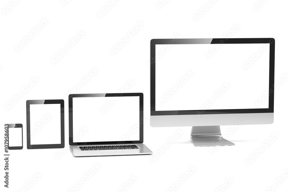 Ultimate web design, laptop, smartphone, tablet, computer, display. 3d rendering. Ultimate web design, laptop, smartphone, tablet, computer, display. 3d rendering.