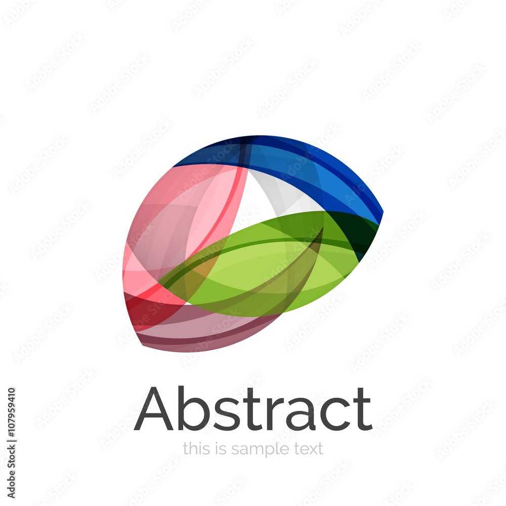 Circle logo. Transparent overlapping swirl shapes. Modern clean business icon Circle logo. Transparent overlapping swirl shapes. Modern clean business icon