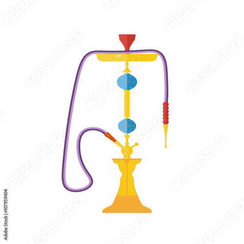 Hookah vector illustration.  Hookah vector icon isolated on white background. Hookah vector icon. Arabic flat style hookah tobacco tools icons. Smoking hookah vector isolated