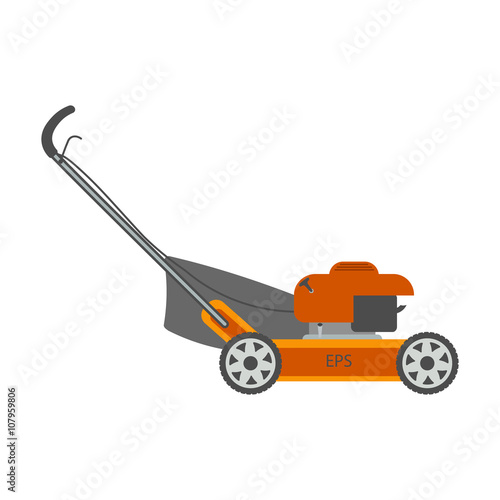 Lawn mower vector illustration. Mower, Isolated On White Background