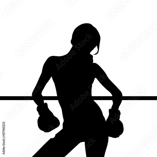 girl boxing silhouette illustration