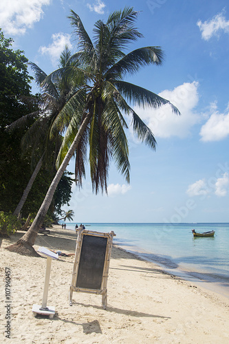 Empty signboard on the beach