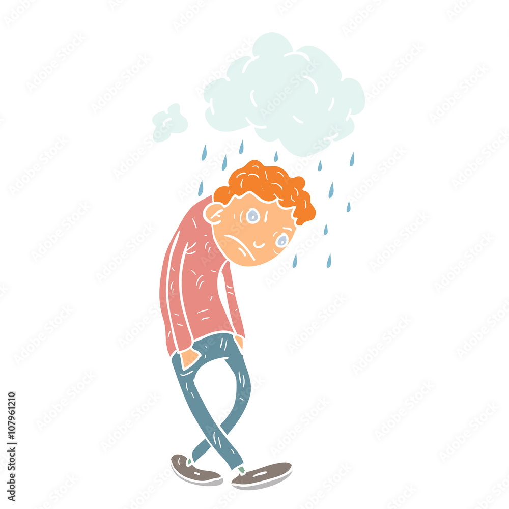 Cartoon sad illustration Cartoon sad illustration