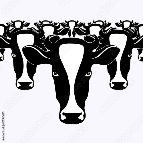 Cow, herd of cows, a vector image