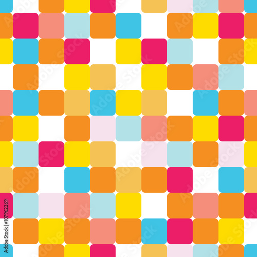 Vector seamless pattern with colorful bricks
