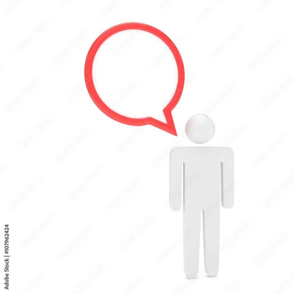 3d man with talk bubbles isolated over a white background. 3d rendering. 3d man with talk bubbles isolated over a white background. 3d rendering.