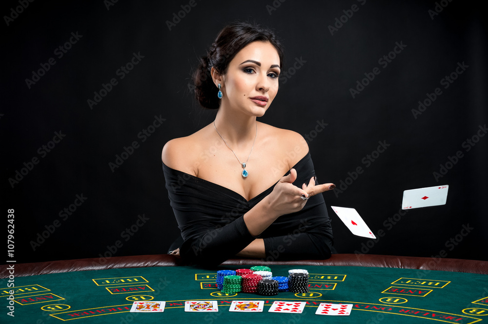 sexy woman with poker cards sexy woman with poker cards