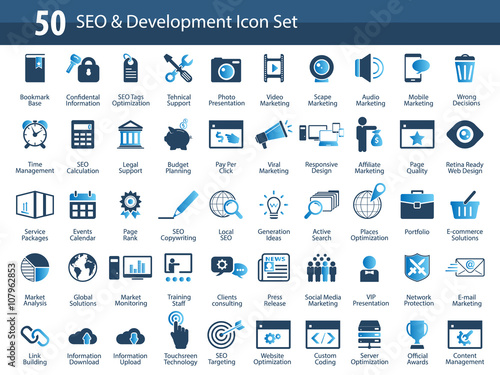 Set of SEO and Development icons