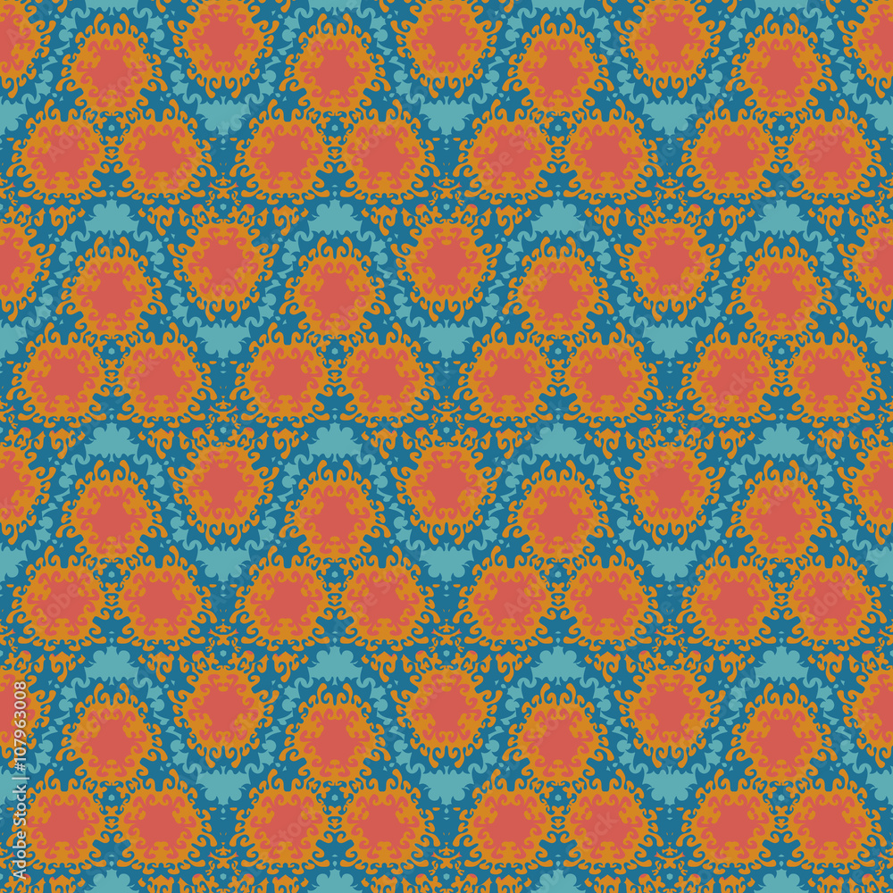 orange wave  textile squiggles seamless pattern