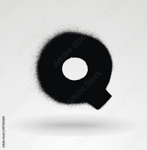 Stencil spray paint font. Detailed vector alphabet