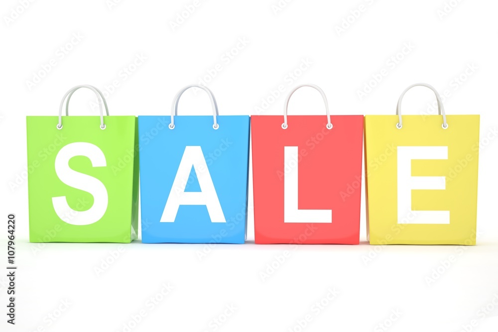 sale written on shopping bag. 3d rendering. sale written on shopping bag. 3d rendering.