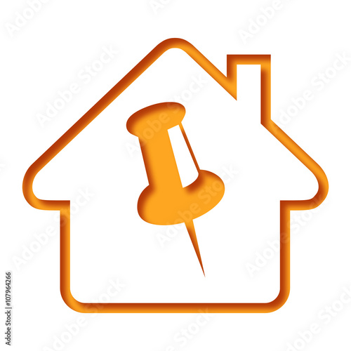 Logo maison et punaise.