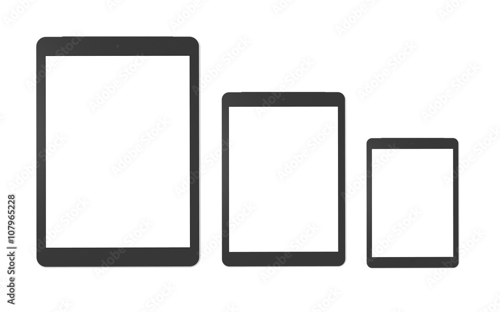 Digital Tablet computer white screen and product shot isolated Digital Tablet computer white screen and product shot isolated