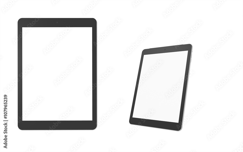 Digital Tablet computer white screen and product shot isolated Digital Tablet computer white screen and product shot isolated
