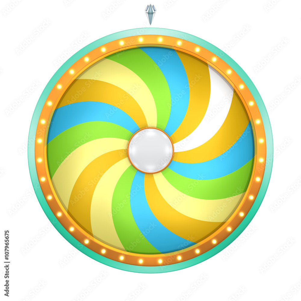 Twirl graphic with Wheel of fortune create by 3D illustration. This graphic is isolated on white background Twirl graphic with Wheel of fortune create by 3D illustration. This graphic is isolated on white background