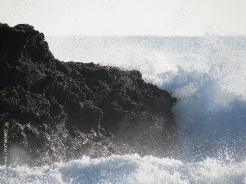 Waves Crashing over Rocks on Hemmick Beach