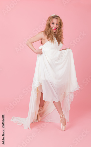 dancing girl in a white dress