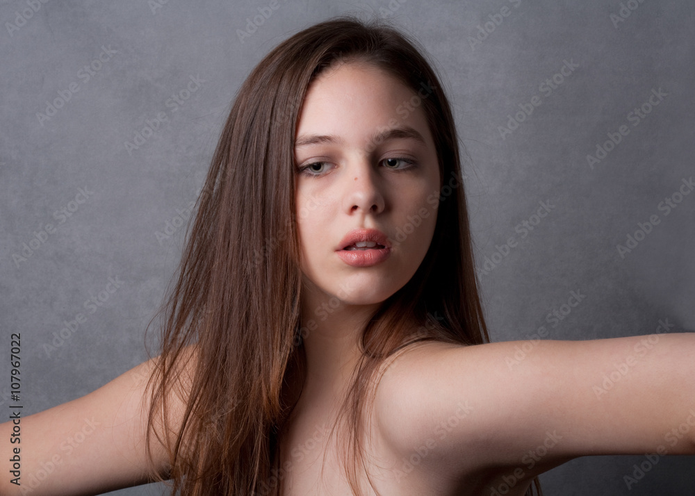 Teen Model With Bare Arms Stock Photo | Adobe Stock