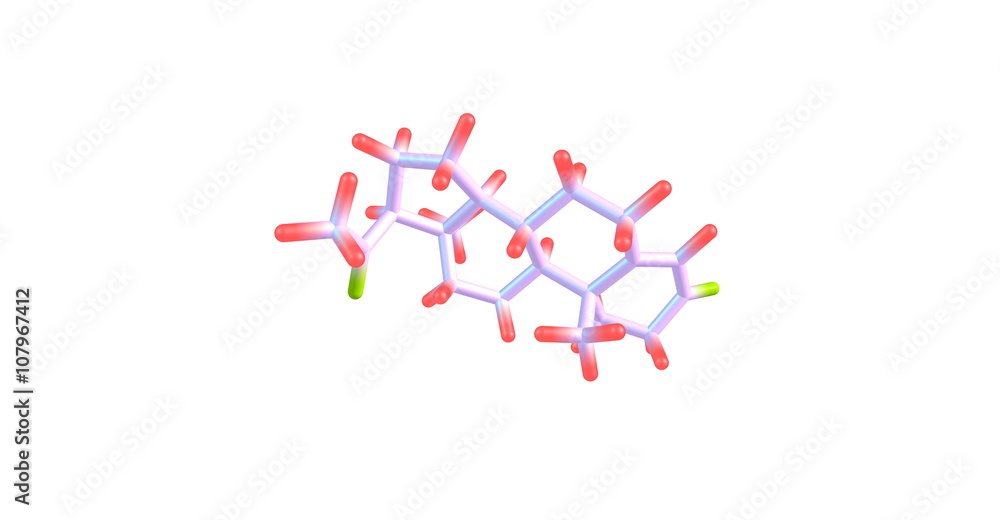 3D illustration of Progesterone molecular structure isolated on white 3D illustration of Progesterone molecular structure isolated on white