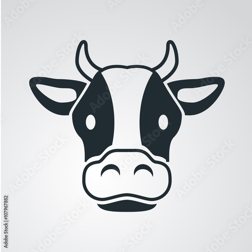 Icono plano cabeza de vaca en fondo degradado #1