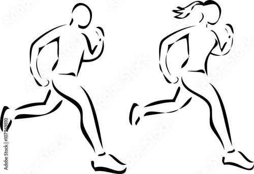Läufer, Läuferin beim Marathon - Jogger