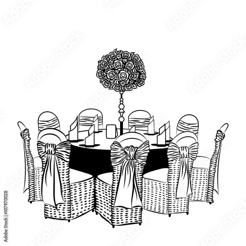 banquet table with chairs