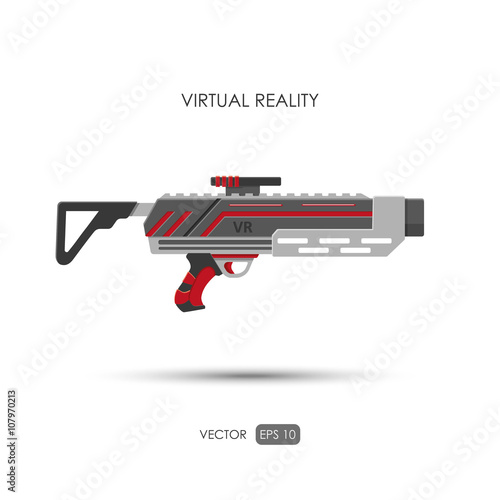 Missile. Gun for virtual reality system. Video game weapons. 