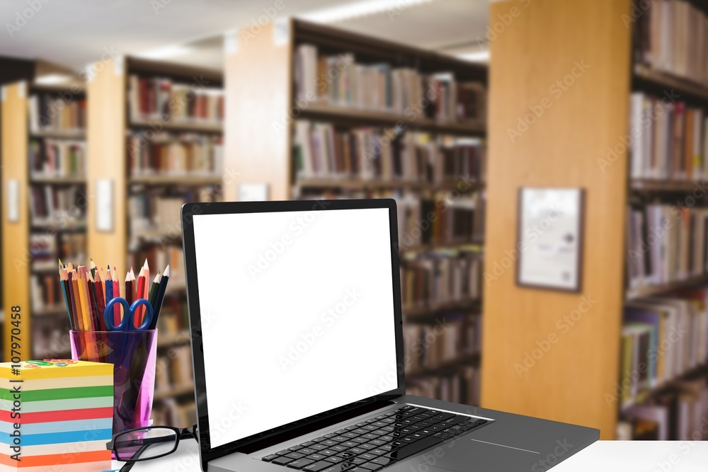 Composite image of open laptop Composite image of open laptop