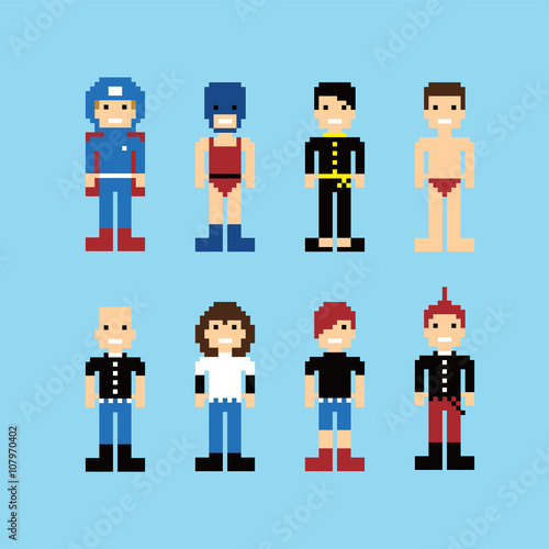 pixel people avatar set