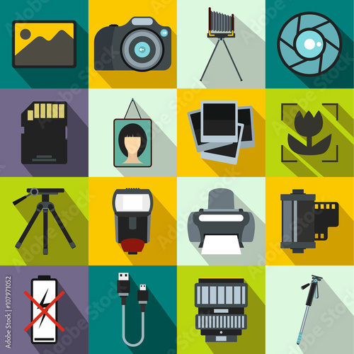 Photography set icons