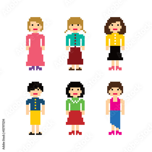 pixel people avatar set