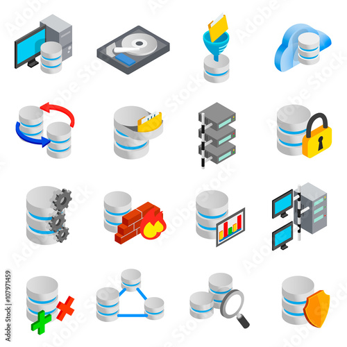 Database icons set