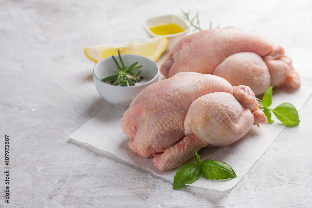 Fresh chicken with spices