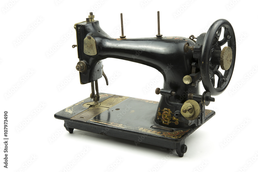 vintage sewing machine / portrait of a old italian sewing machine