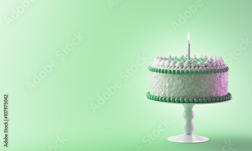 Torta verde con panna e meringhe compleanno photo