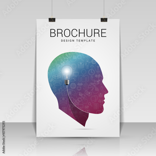 Brochure cover design. Flyer, poster, booklet template. Vector